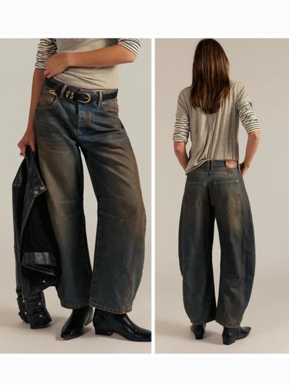 Free People We The Free Good Luck Mid-Rise Barrel Jeans